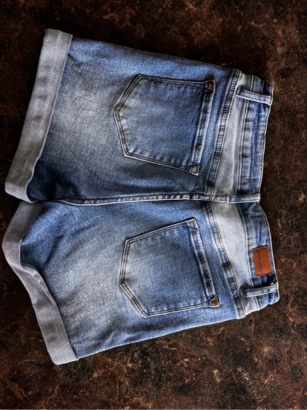 Judy Blue Two tone Classic Light Blue Denim women’s Shorts